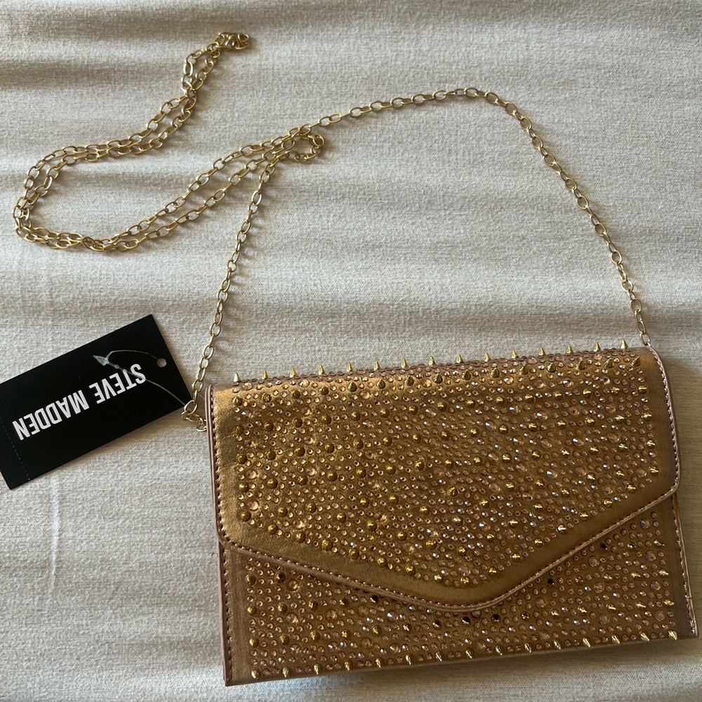 Steve Madden Gold Studded Clutch
